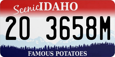 ID license plate 2O3658M