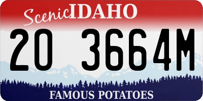 ID license plate 2O3664M