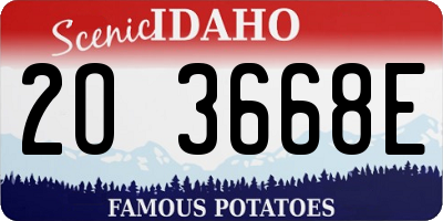 ID license plate 2O3668E