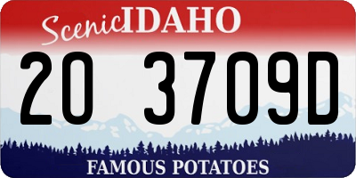 ID license plate 2O3709D