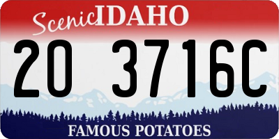 ID license plate 2O3716C