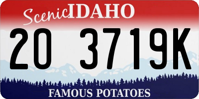 ID license plate 2O3719K
