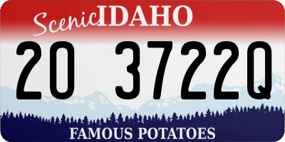 ID license plate 2O3722Q