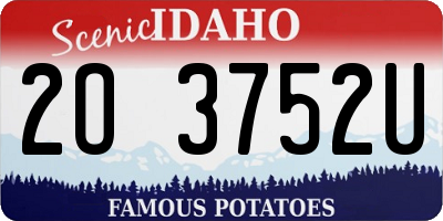 ID license plate 2O3752U