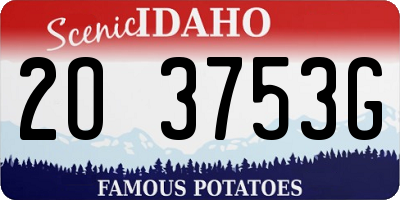 ID license plate 2O3753G