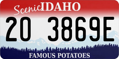 ID license plate 2O3869E