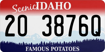 ID license plate 2O3876Q