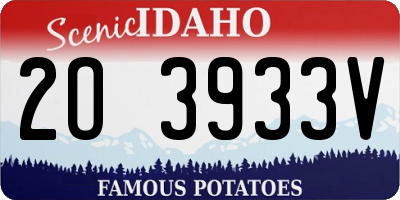 ID license plate 2O3933V