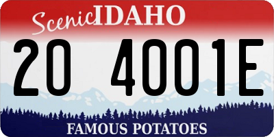 ID license plate 2O4001E