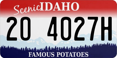 ID license plate 2O4027H