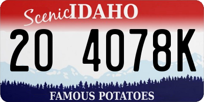 ID license plate 2O4078K