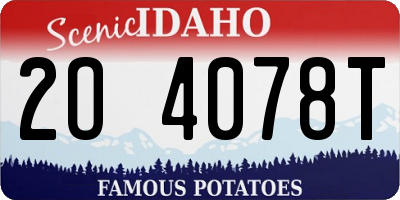 ID license plate 2O4078T