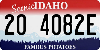 ID license plate 2O4082E