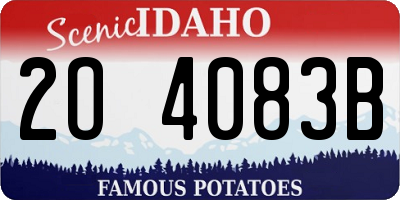 ID license plate 2O4083B