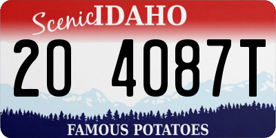 ID license plate 2O4087T