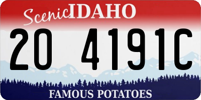 ID license plate 2O4191C