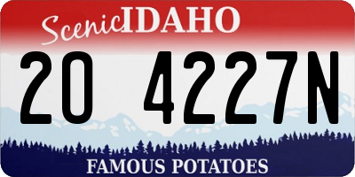 ID license plate 2O4227N