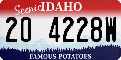 ID license plate 2O4228W