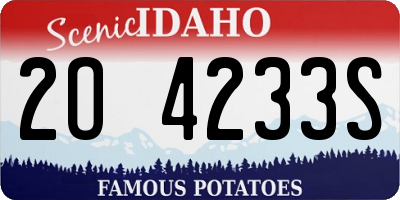 ID license plate 2O4233S