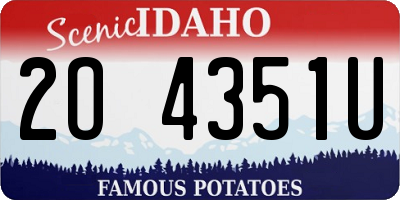 ID license plate 2O4351U