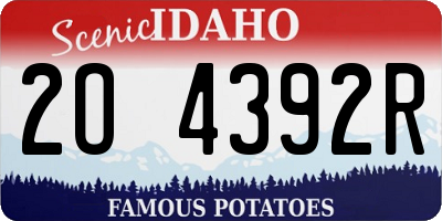 ID license plate 2O4392R
