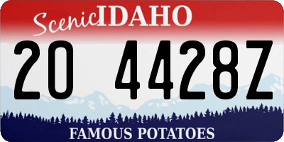 ID license plate 2O4428Z