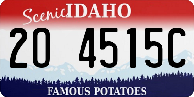 ID license plate 2O4515C