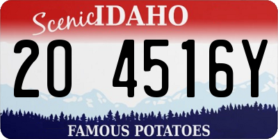 ID license plate 2O4516Y