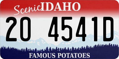 ID license plate 2O4541D