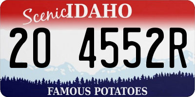 ID license plate 2O4552R