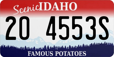 ID license plate 2O4553S