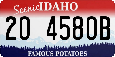 ID license plate 2O4580B
