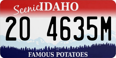 ID license plate 2O4635M