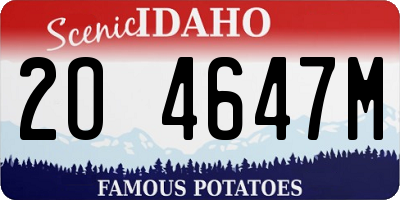ID license plate 2O4647M