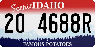 ID license plate 2O4688R