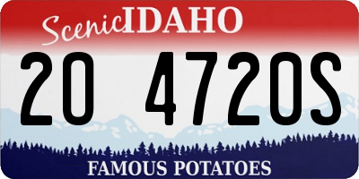 ID license plate 2O4720S