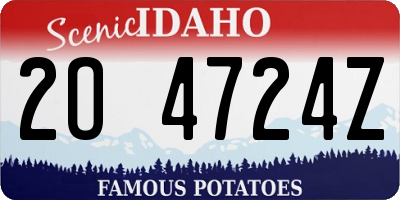 ID license plate 2O4724Z