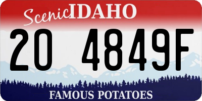 ID license plate 2O4849F