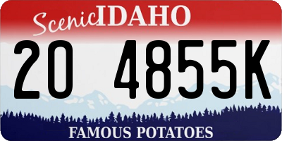 ID license plate 2O4855K