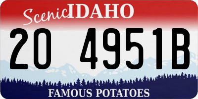 ID license plate 2O4951B