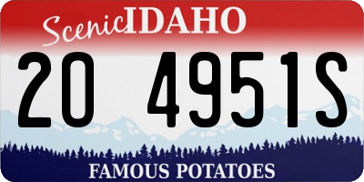 ID license plate 2O4951S