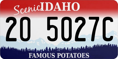 ID license plate 2O5027C