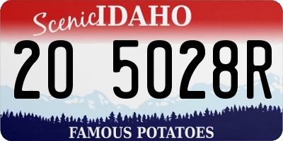ID license plate 2O5028R