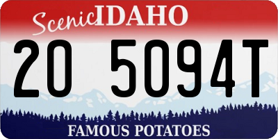 ID license plate 2O5094T