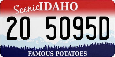 ID license plate 2O5095D