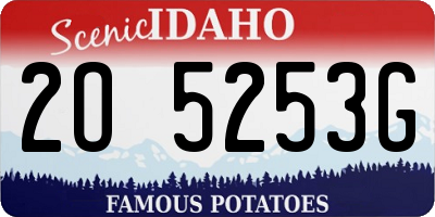 ID license plate 2O5253G