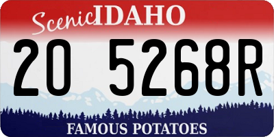 ID license plate 2O5268R