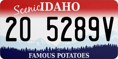 ID license plate 2O5289V