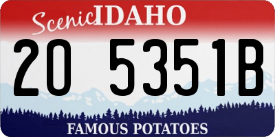ID license plate 2O5351B