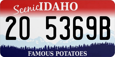 ID license plate 2O5369B